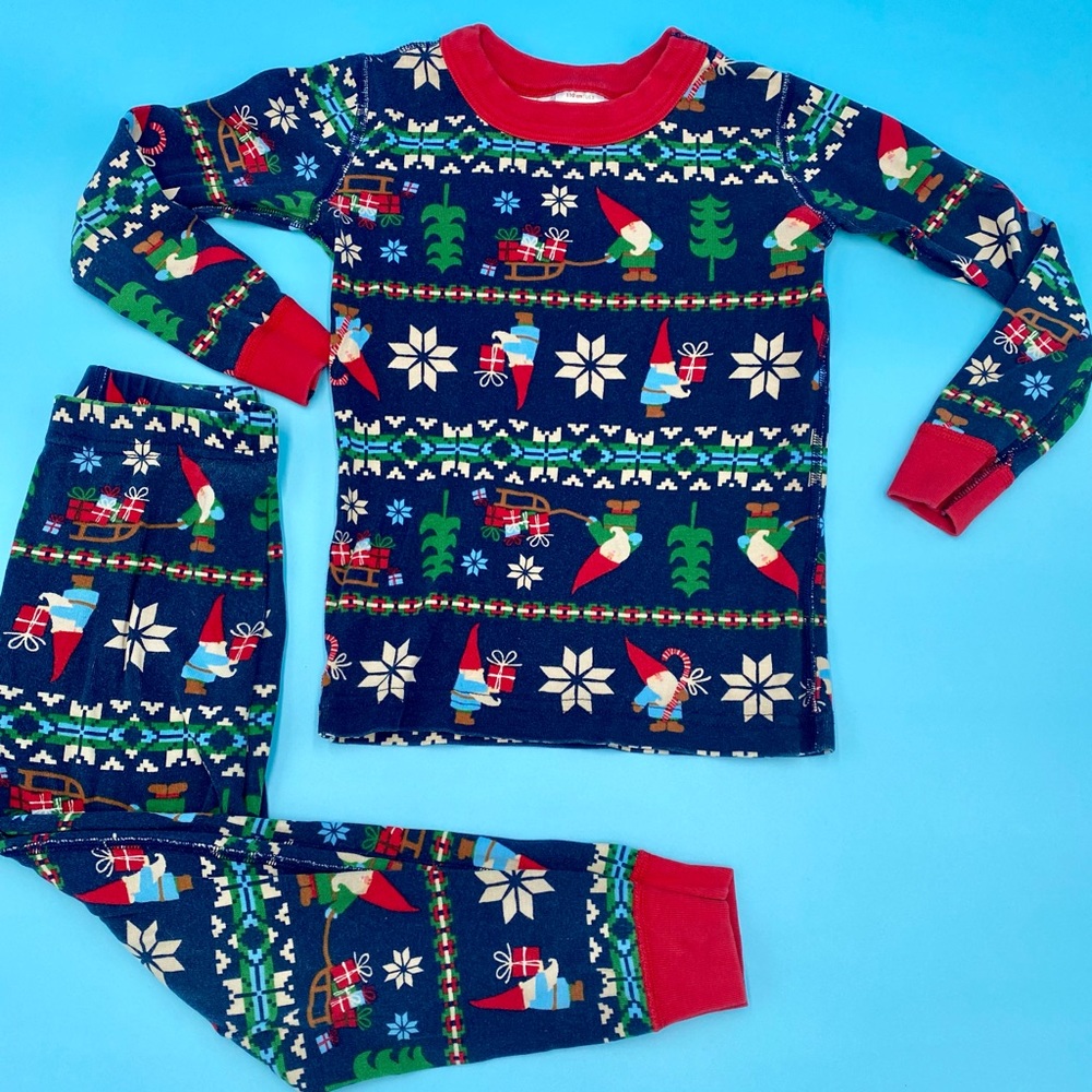 Hanna Andersson Gnome Sweet Gnome Long John pajamas Sz 6-7 120